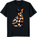 Rabbit lovers graphic tee with rabbit illustration on a t-shirt - black