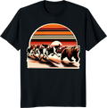 Retro hunting bear dog hound t-shirt with vintage illustration - black