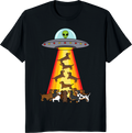 Funny UFO Dachshund design on a T-shirt - black