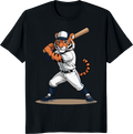 Cartoon shark bowling down a lane on a t-shirt - black