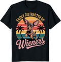 Funny dachshund dog wearing a Wieners graphic on a t-shirt - black