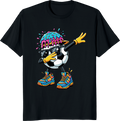Funny soccer ball dabbing character wearing sunglasses on a t-shirt - black