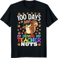 Squirrel cartoon driving a teacher with a school theme printed on a t-shirt - black