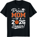 Senior basketball graduation proud mom t‑shirt design - black