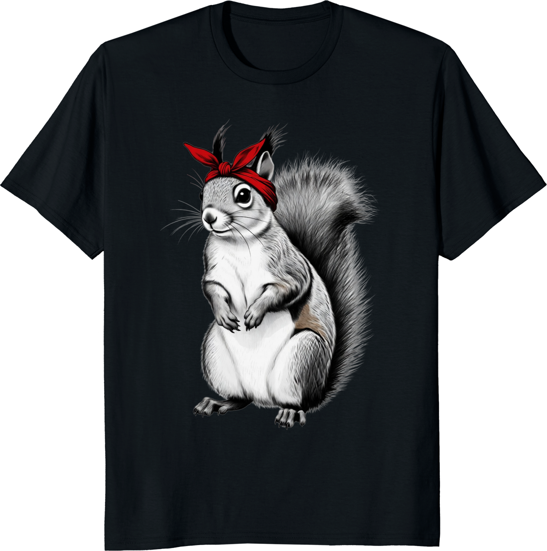 Funny mom t-shirt with chipmunk and vintage squirrel design for Mother's Day - black