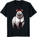 Funny bear mom t-shirt with bear wearing a bandana design - black