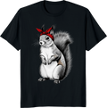 Funny Mom Art Mother’s Day chipmunk T-shirt graphic featuring a chipmunk with a playful expression - black