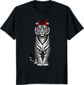 Vintage tiger mom tee with bow bandana graphic on a t-shirt - black