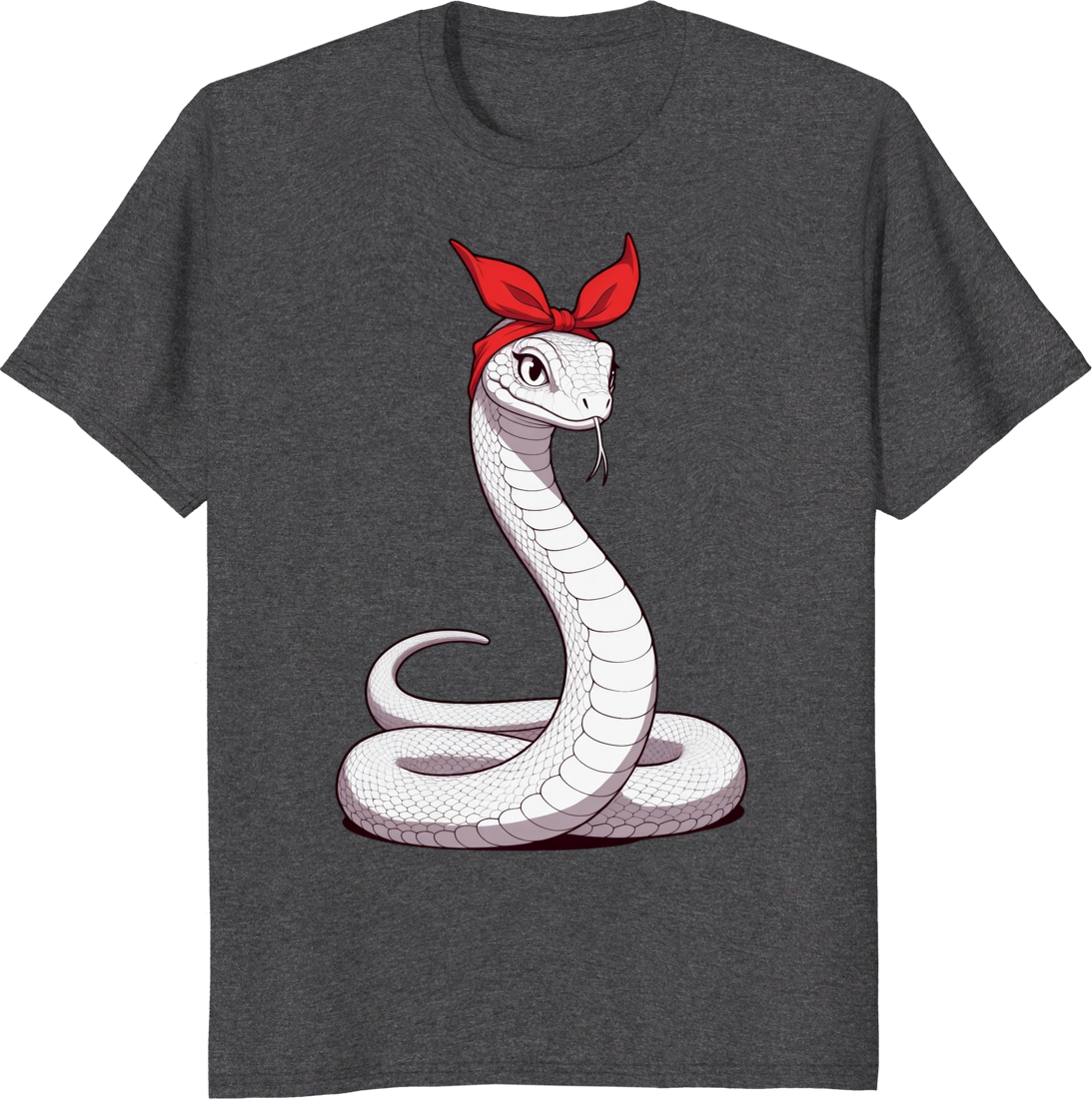 Funny snake mother t-shirt with vintage cobra graphic - dark heather