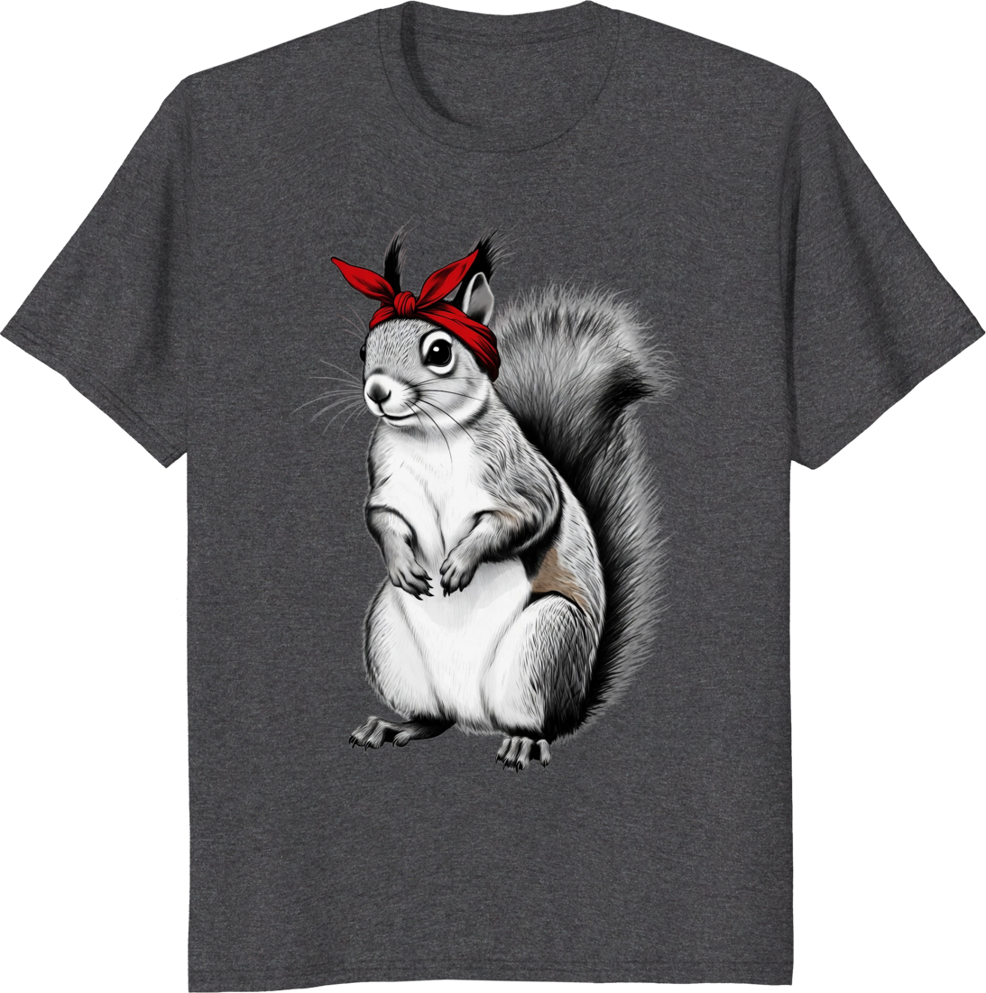 Funny Mom Art Mother’s Day chipmunk T-shirt graphic featuring a chipmunk with a playful expression - dark heather