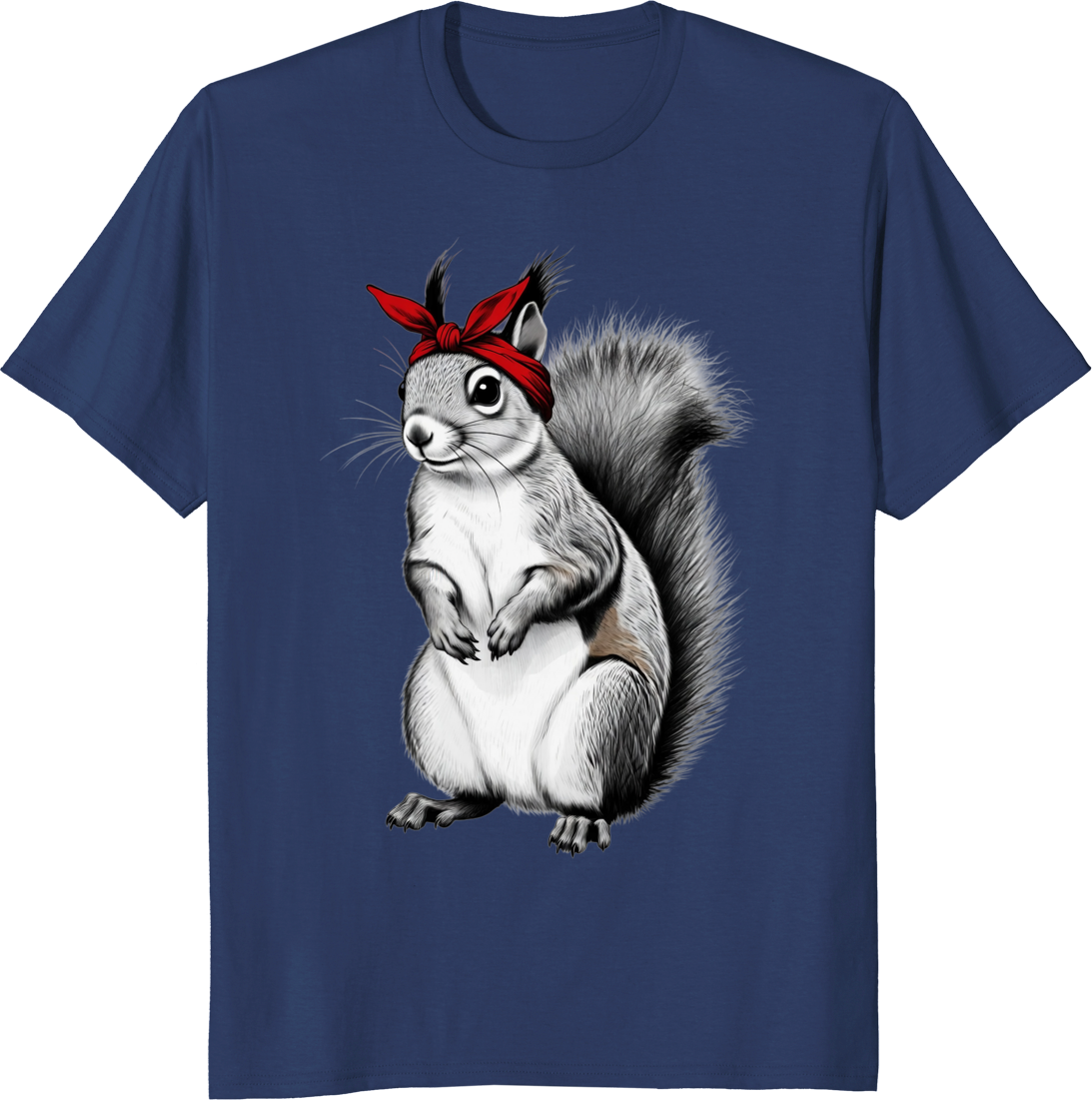 Funny mom t-shirt with chipmunk and vintage squirrel design for Mother's Day - navy