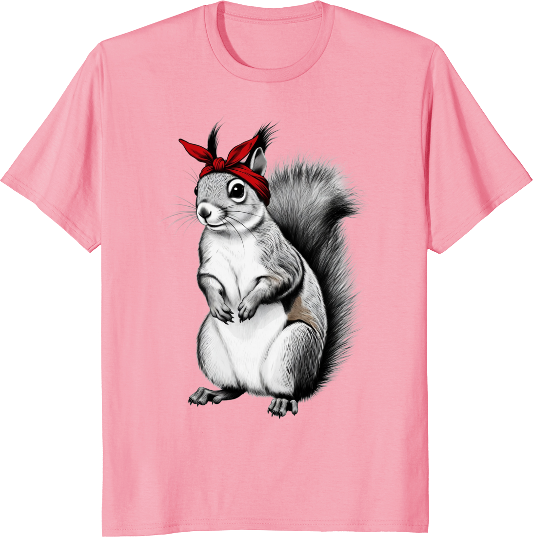 Funny mom t-shirt with chipmunk and vintage squirrel design for Mother's Day - pink