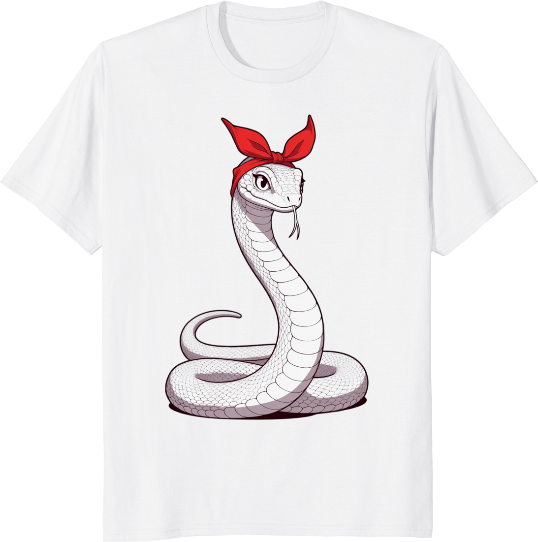 Funny snake mother t-shirt with vintage cobra graphic - white