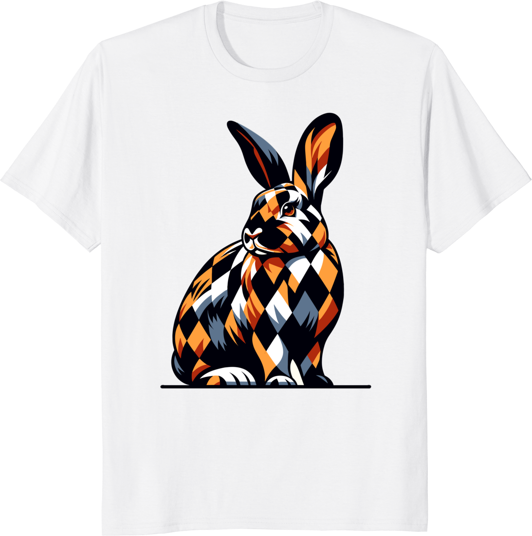 Rabbit lovers graphic tee with rabbit illustration on a t-shirt - white